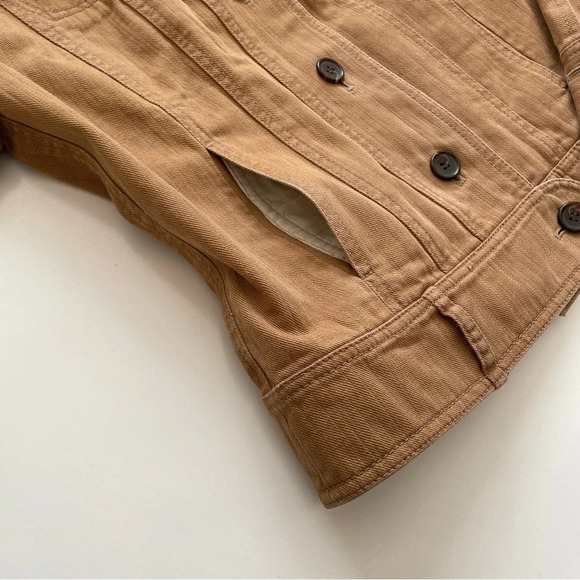 Cole Haan Tan Designer Denim Jean Jacket Size S Small - Picture 5 of 12